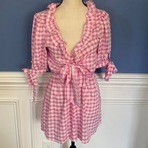Ruffle gingham romper